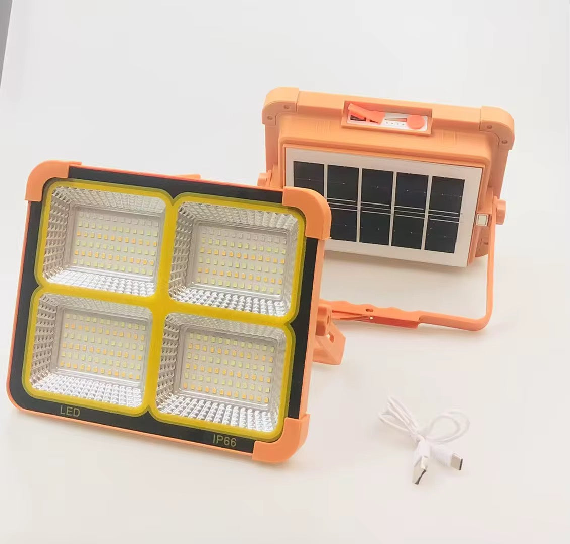 Lampe De Travail Rechargeable à LED 150 W, Projecteur Solaire Portable Avec Batterie 12500 MAh