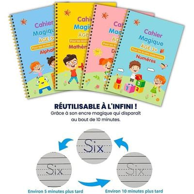 Cahiers d'écriture magique réutilisable calligraphie - Cahiers d'activités pour enfants