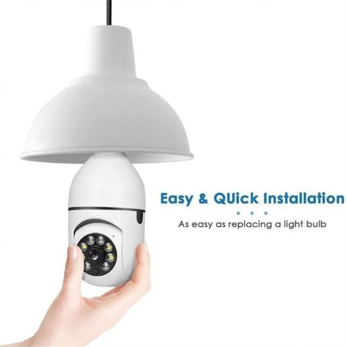 Caméra à Ampoule WiFi Sans Fil Sécurité Domestique Intelligente IR Nuit
